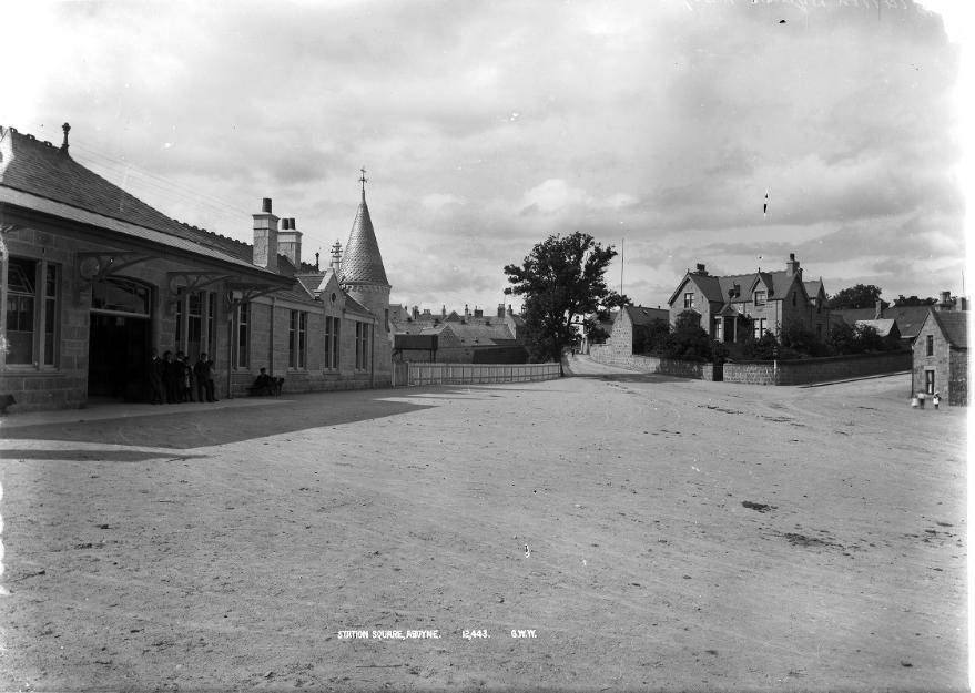 Aboyne Station Square from the east.