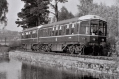 Battery Car passing Aboyne Loch and former Curling  halt.