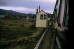 Wooden signal box on eastern approach to Aboyne station.