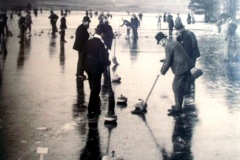 Curling on Aboyne Loch, trains even stopped here.